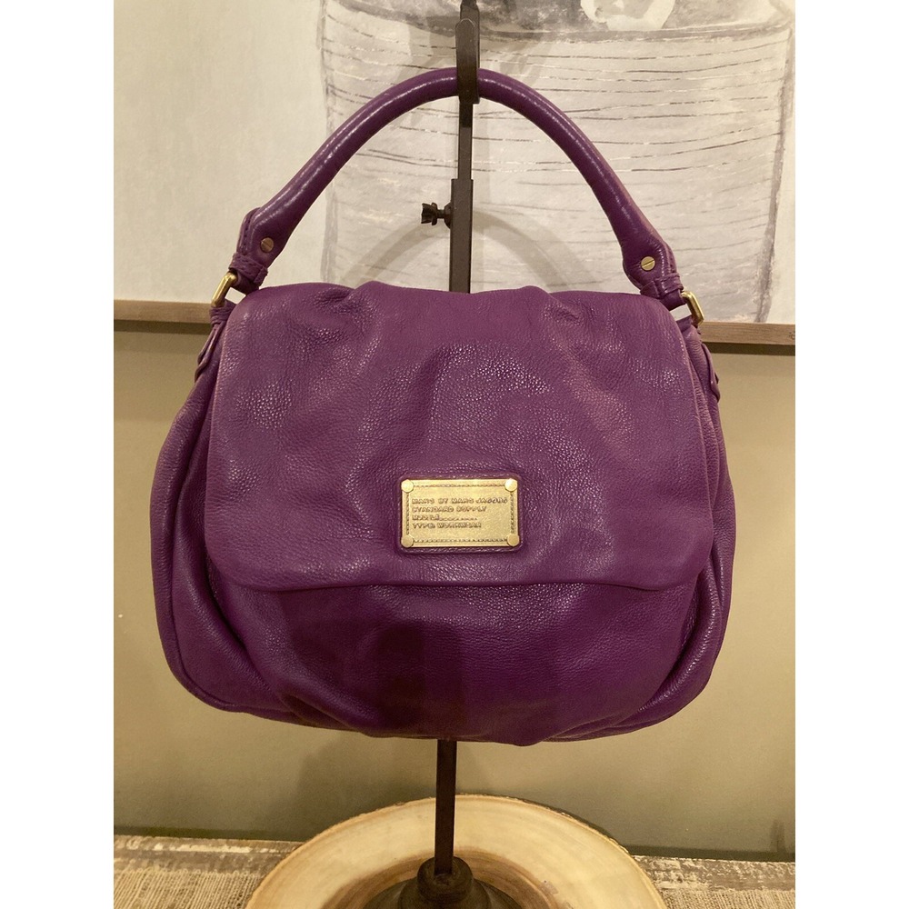 Marc‎ by Marc Jacobs Classic Q Lil' Ukita Purple Pebbled Leather Shoulder Hobo
